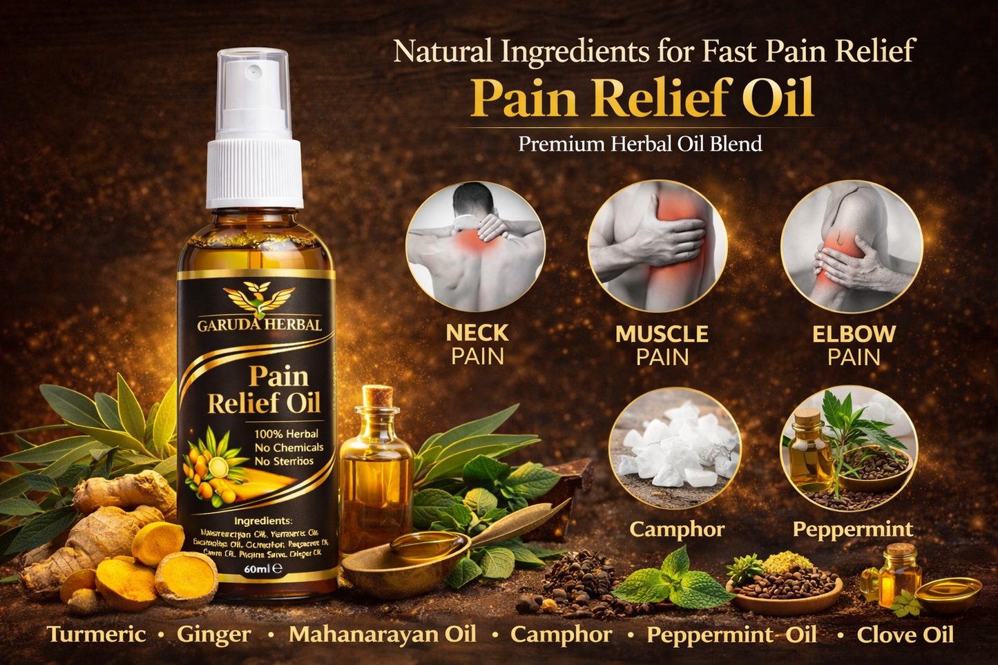Garuda Herbal Pain Relief and Massage Oil