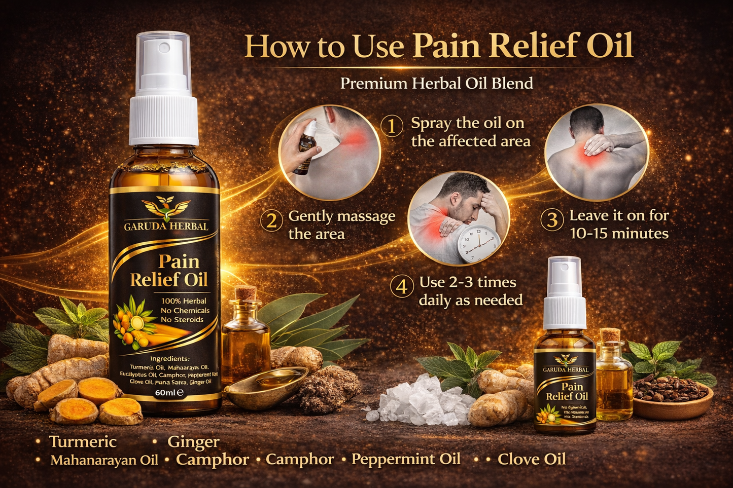 Garuda Herbal Pain Relief and Massage Oil
