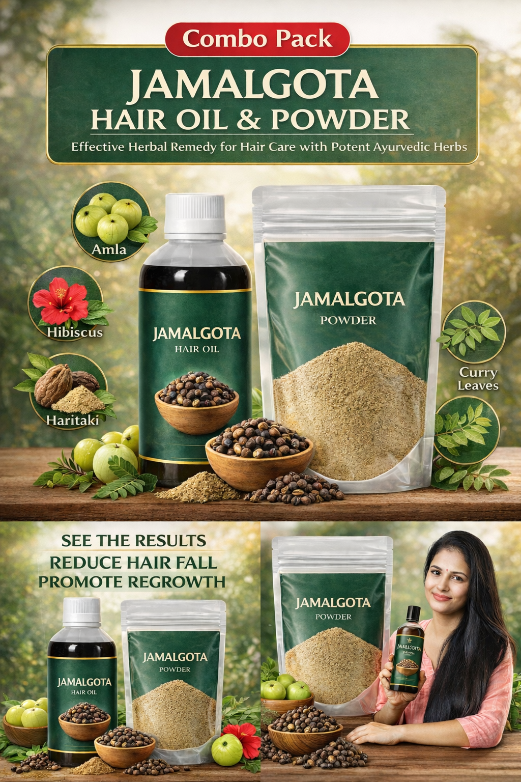 Jamalgota Ayurvedic Hair Oil | Hair Fall Control and Hair Growth with Camphor & Coconut Oil – Nourishes Scalp & Stimulates Roots for Men & Women