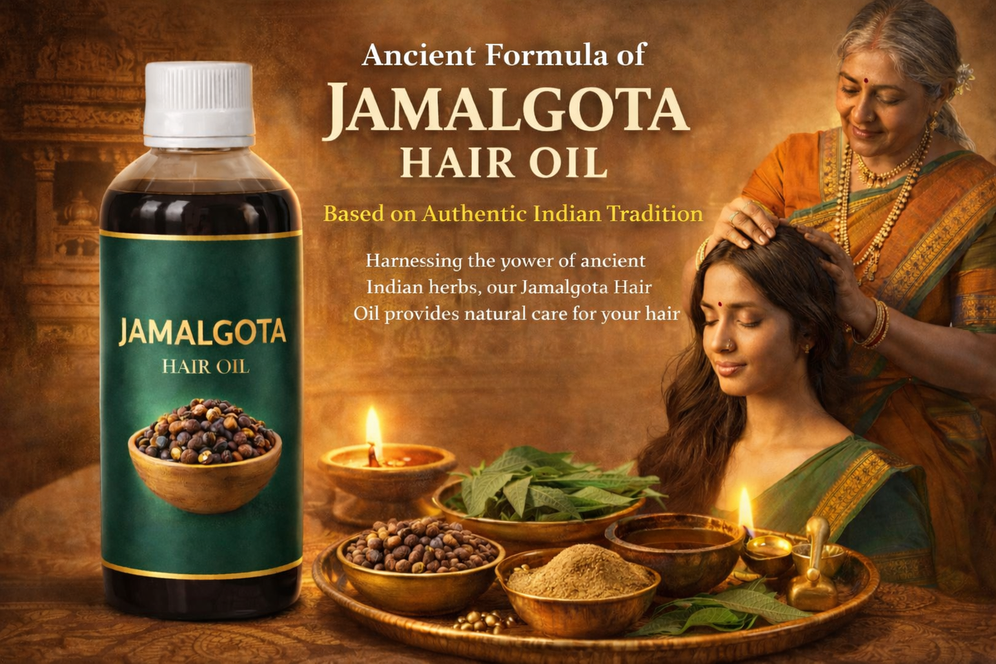 Jamalgota Ayurvedic Hair Oil | Hair Fall Control and Hair Growth with Camphor & Coconut Oil – Nourishes Scalp & Stimulates Roots for Men & Women